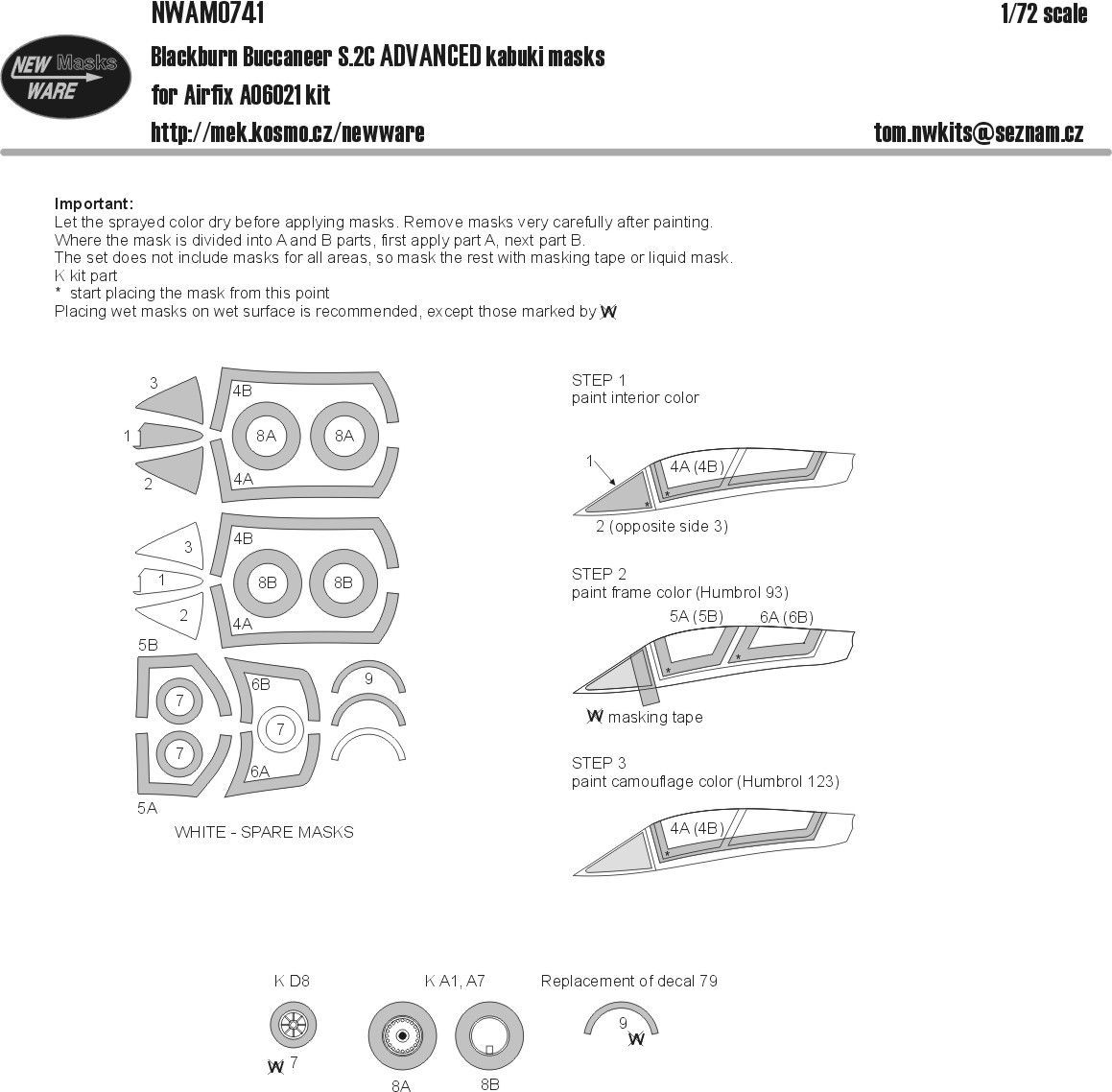 1:72 Blackburn Buccaneer S.2C Advanced kabuki masks