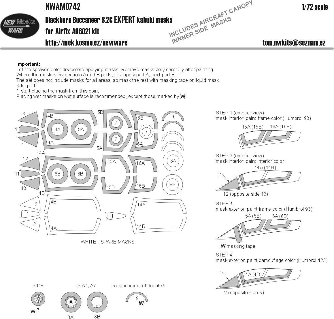 1:72 Blackburn Buccaneer S.2C Expert kabuki masks