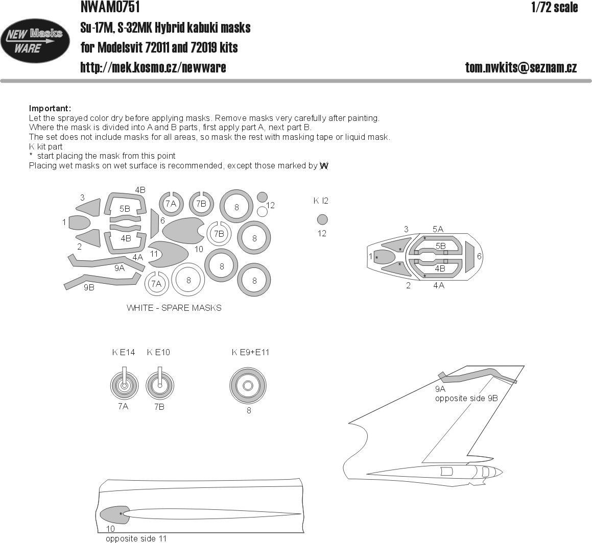 1:72 Su-17M, S-32MK Hybrid kabuki masks