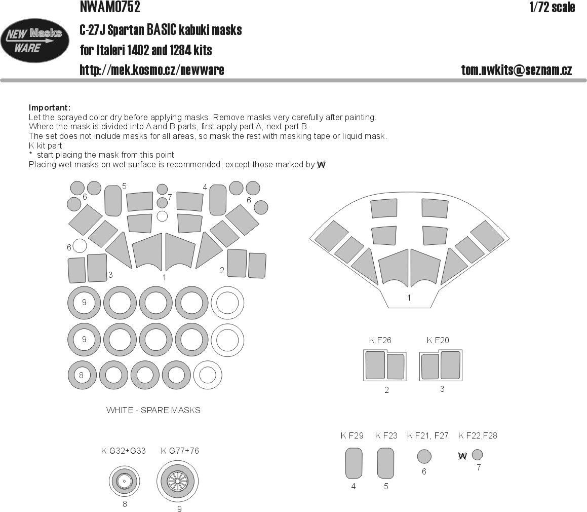1:72 C-27J Spratan Basic kabuki masks