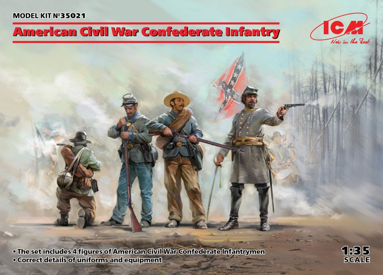 1:35 American Civil War Confederate Infantry