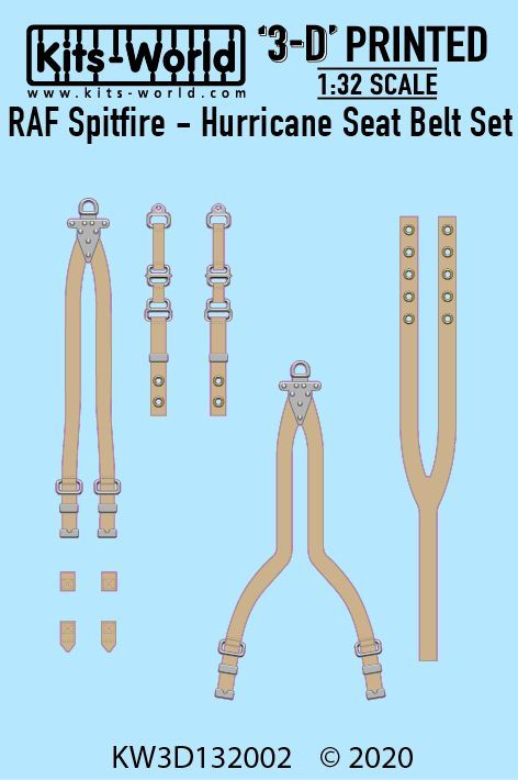 1:32 RAF Sutton Harness Seat Belt Set. Supermarine Spitfire and Hawker Hurricane
