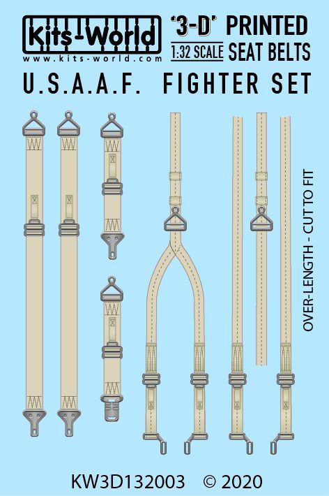 1:32 USAAF Fighter Seat Belt Set