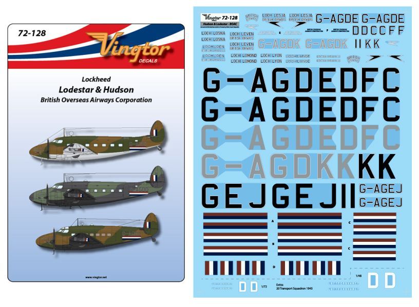 1:72 Lockheed C-60 Lodestar and Hudson in WWII BOAC markings