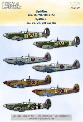 1:72 Spitfire MKk.Vb, VII, VIII a IXe
