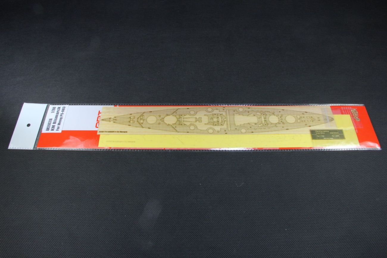 1:700 KM Bismarck Wooden Deck w/Masking Sheet & PE for Meng Model PS003