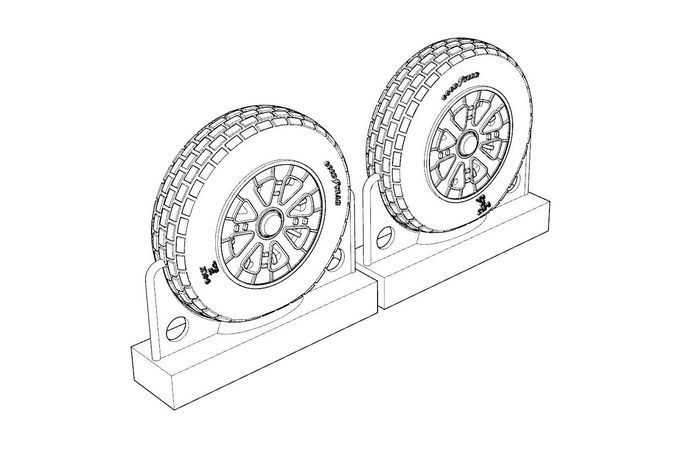 1:72 F4U Corsair Block Thread Wheels set