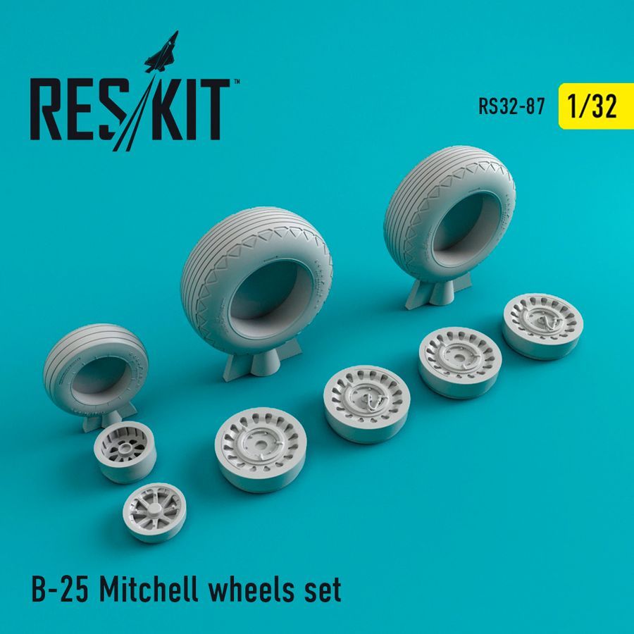 1:32 North-American B-25H/B-25J Mitchell wheels set