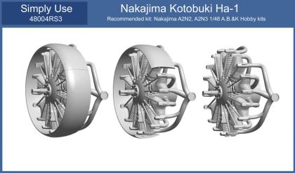 1:48 Nakajima Kotobuki Ha-1 engine with exhaust type 3