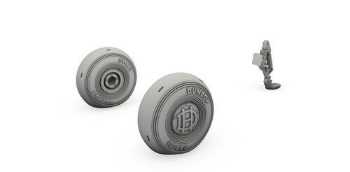 1:48 DH.82 Tiger Moth główne koła i tylna płoza