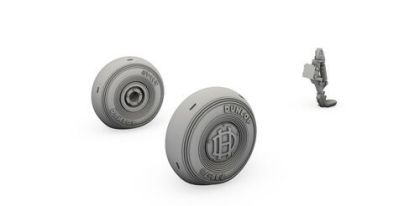 1:48 DH.82 Tiger Moth główne koła i tylna płoza