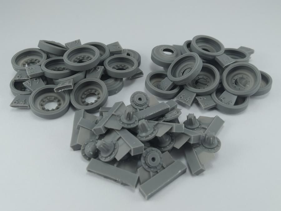1:35 STEEL WHEELS FOR M60A1-A3, M60 AVLB, MAGACH 6B, GAL, GAL BATASH, TYPE 1, SET WITH 14 WHEELS