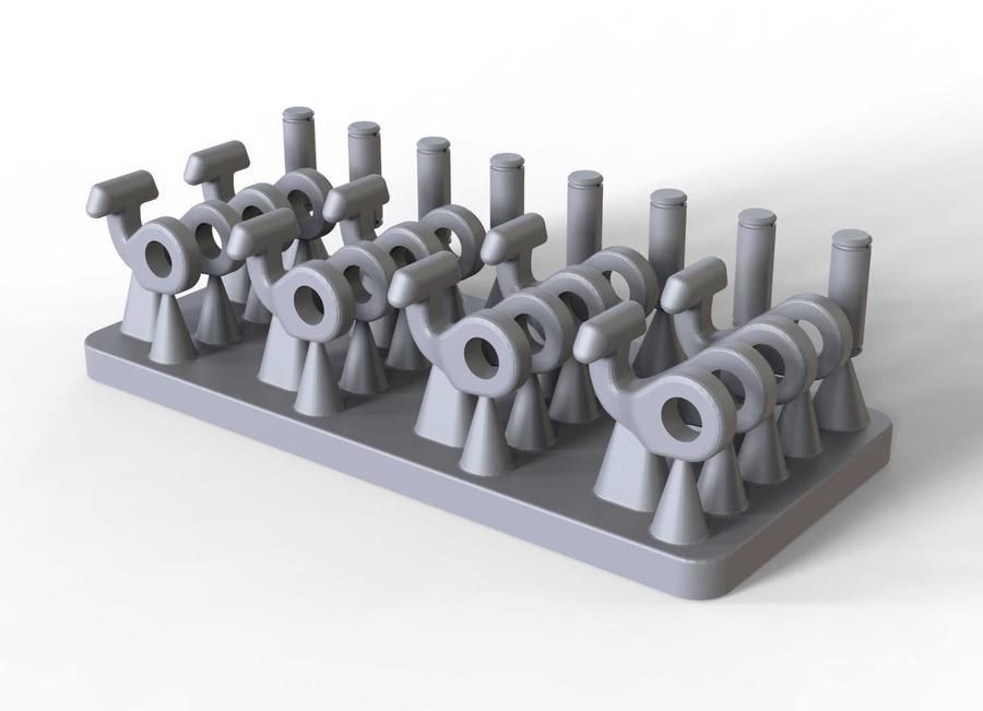 1:35 HOOKS WITH PINS SET, FOR US POST WAR TANKS, FOR 2 VEHICLES