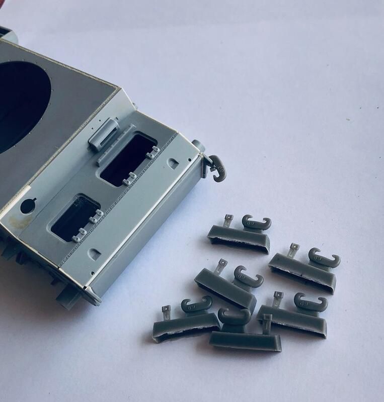 1:35 C - TOWING CLEVIS WITH CASTING NO. FOR PZ. IV AND DERIVATES - LATE TYPE, 6 PCS