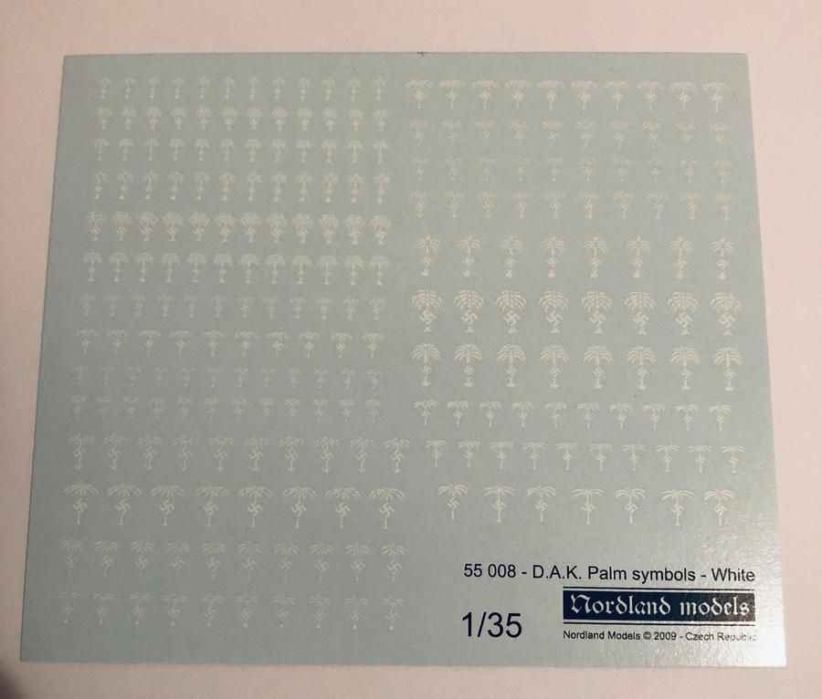1:35 D. A.K. PALM SYMBOLS - WHITE, 240 PALMS IN 24 VARIANTS