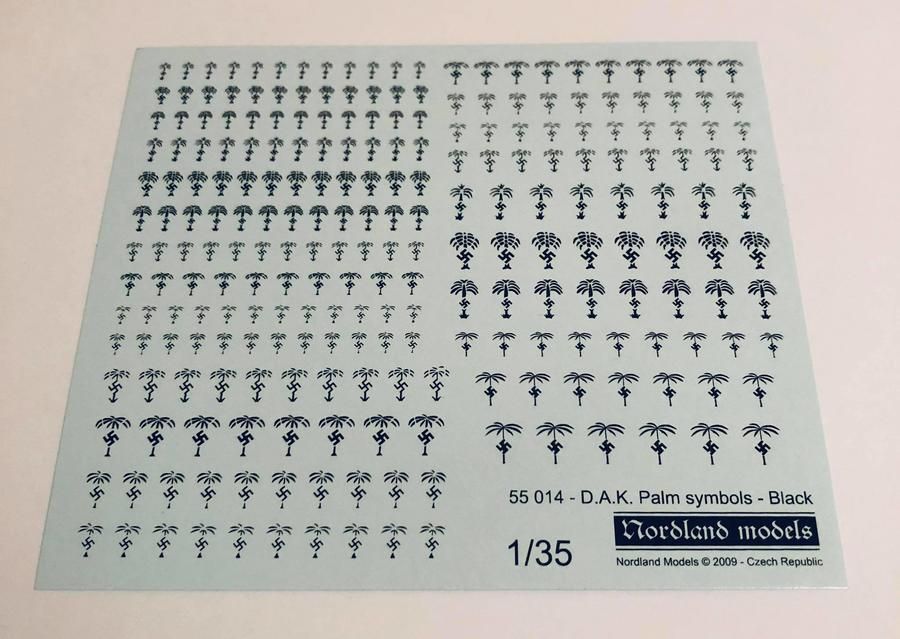 1:35 D. A.K. PALM SYMBOLS - BLACK, 240 PALMS IN 24 VARIANTS