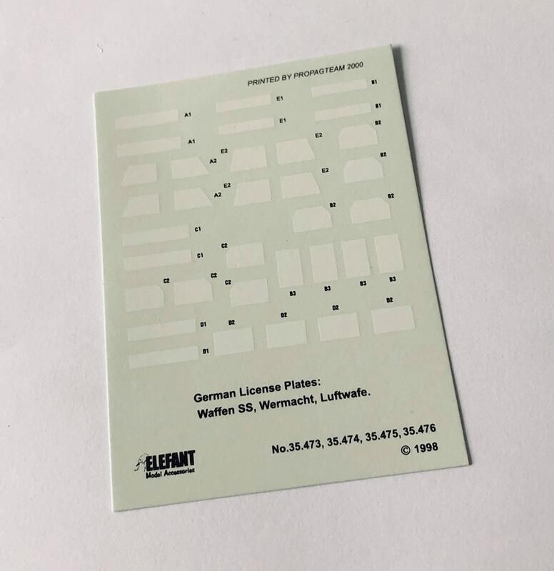 1:35 GERMAN LICENSE PLATES WITHOUT FRAMES - DECALS