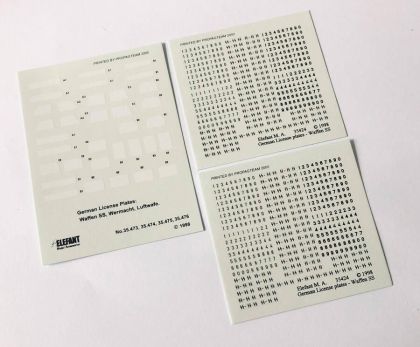 1:35 GERMAN LICENSE PLATES WITHOUT FRAMES - DECALS, WAFFEN SS