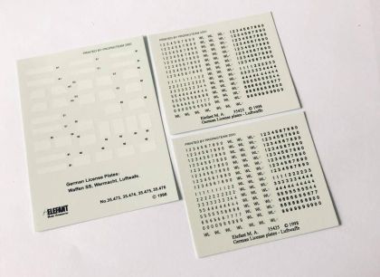 1:35 GERMAN LICENSE PLATES WITHOUT FRAMES - DECALS, LUFTWAFFE