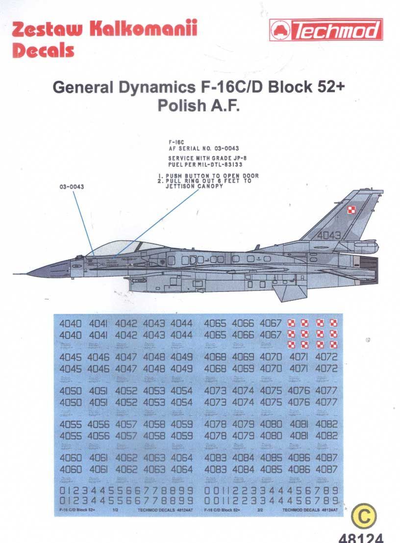 1:48 F-16 C/D Block 52+ Polish AF - Numbers