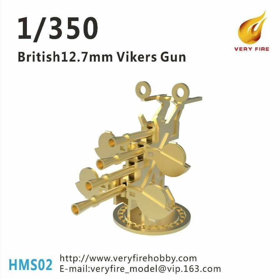 1:350 British 12.7mm Vickers Gun (8 sets)