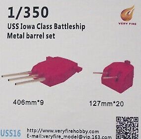 1:350 USS Iowa Class Battleship Metal barrel set