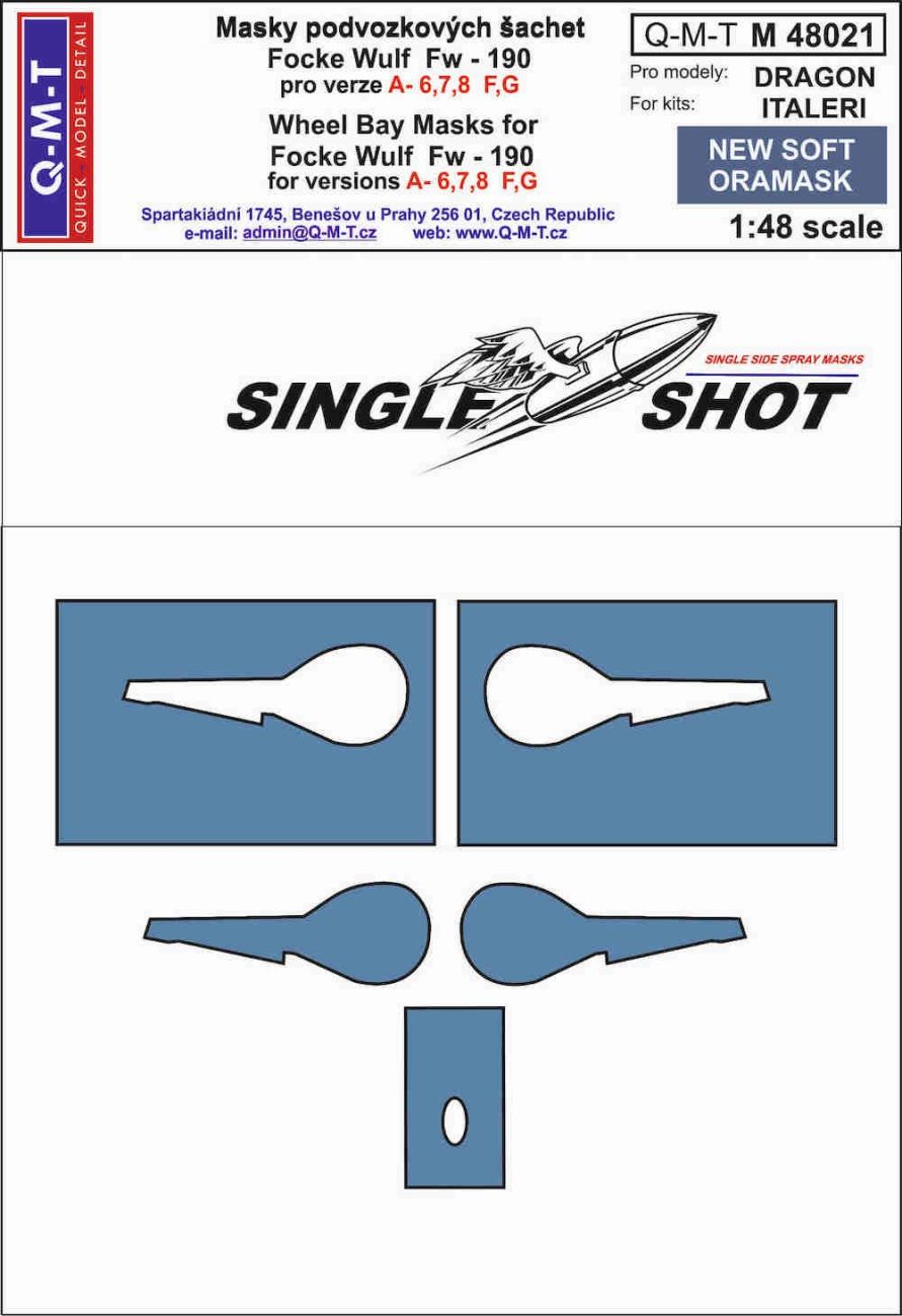 1:48 Focke-Wulf Fw-190A-6/A-7/A-8 /Fw-190F/Fw-190G wheel bay paint masks