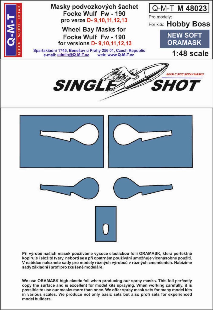 1:48 Focke-Wulf Fw-190D-9/D-10/D-11/D-12/D-13 wheel bay paint masks