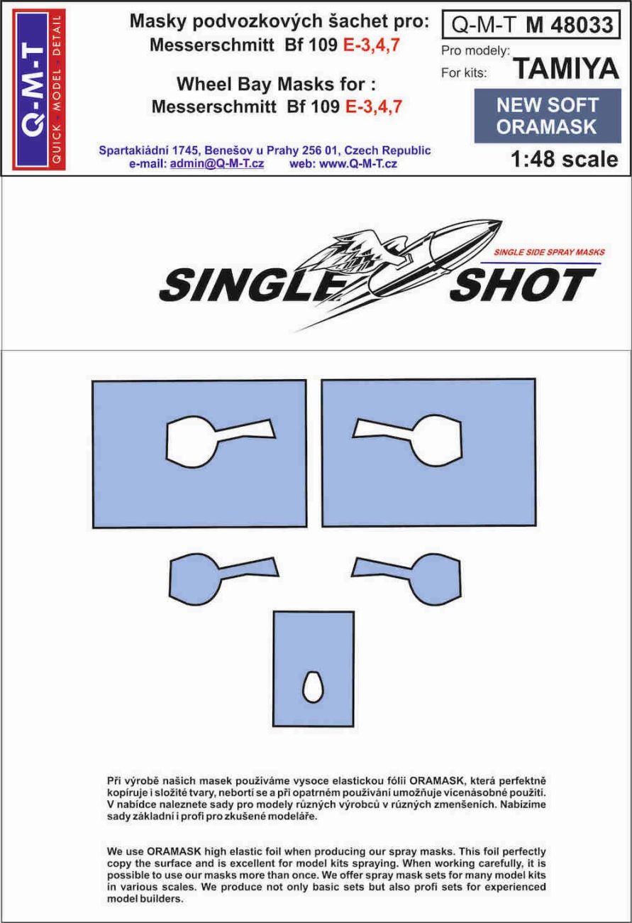 1:48 Messerschmitt Bf-109E-3/E-4/E-7 wheel bay paint masks