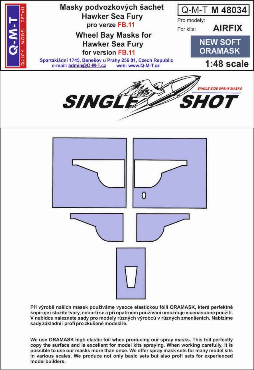 1:48 Hawker Sea Fury FB.11 wheel bay paint masks
