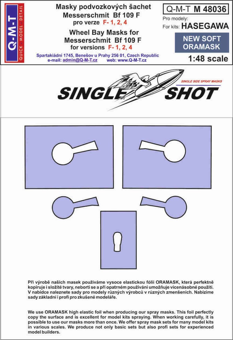 1:48 Messerschmitt Bf-109F-1/F-2/F-4 wheel bay paint masks