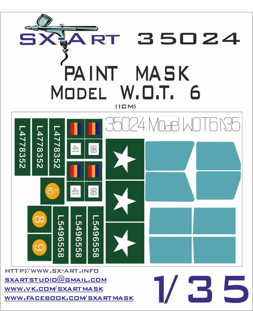 1:35 Model W.O.T.6 Painting Mask (ICM)