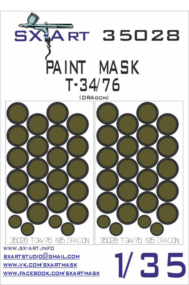 1:35 T-34/76 Painting Mask (DRAG)