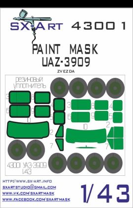 1:43 UAZ-3909 Painting Mask (ZVE)