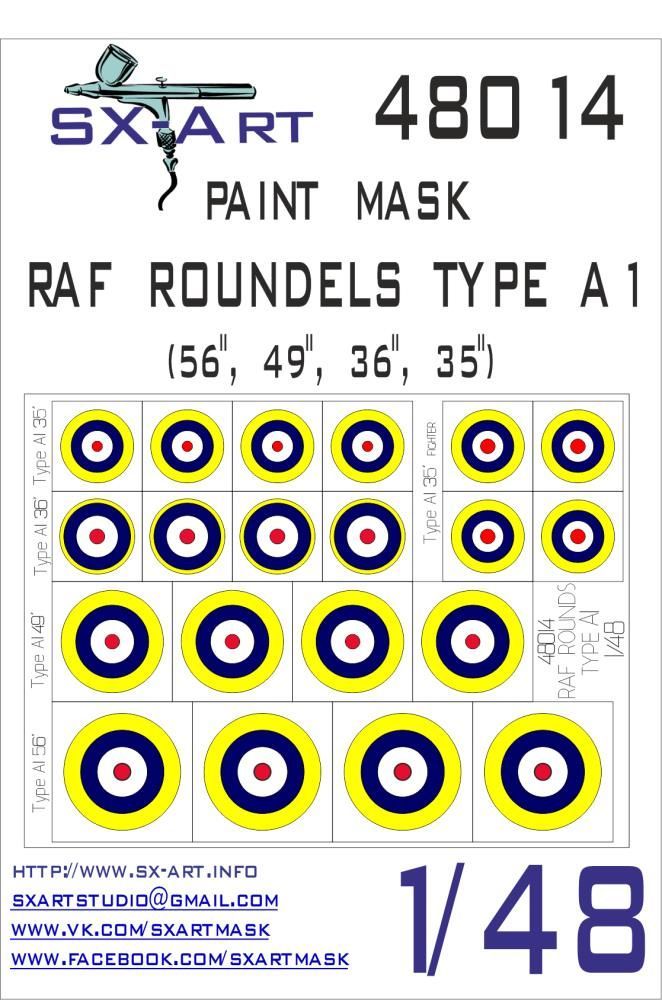 1:48 RAF Roundels Type A1 Painting Mask