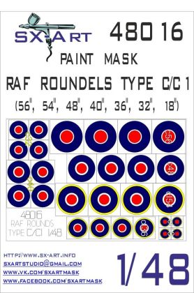 1:48 RAF Roundels Type C/C1 Painting Mask