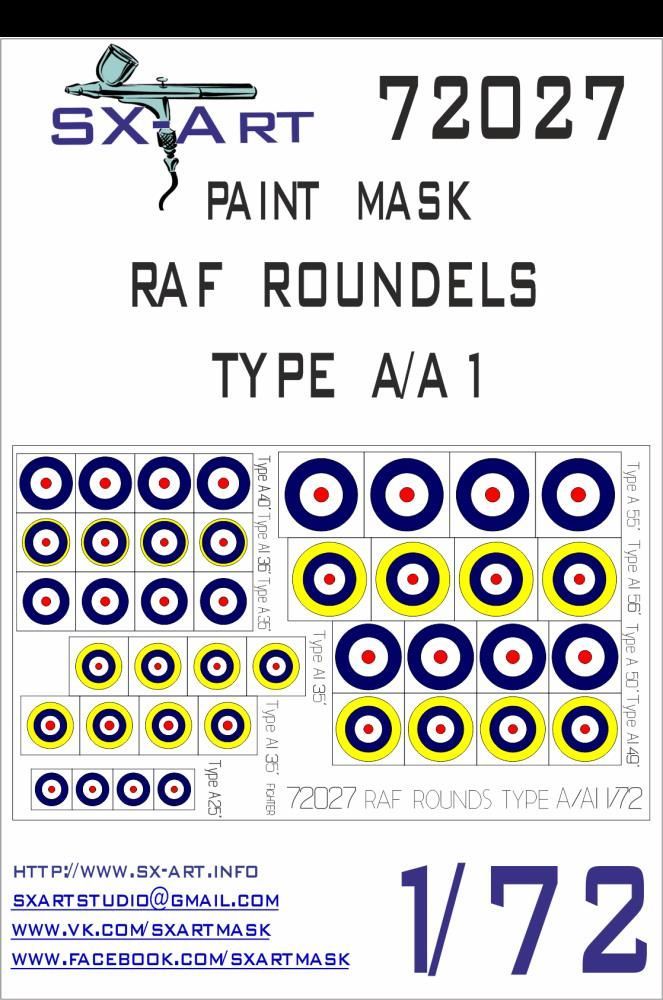1:72 RAF Roundels Type A/A1 Painting Mask
