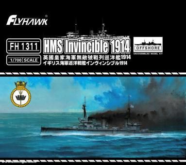 1:700 Battlecruiser HMS Invincible 1914