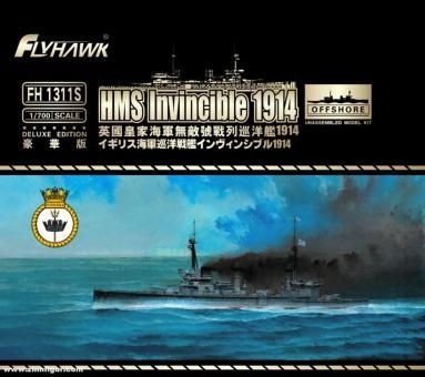 1:700 Battlecruiser HMS Invincible 1914 - Deluxe Edition