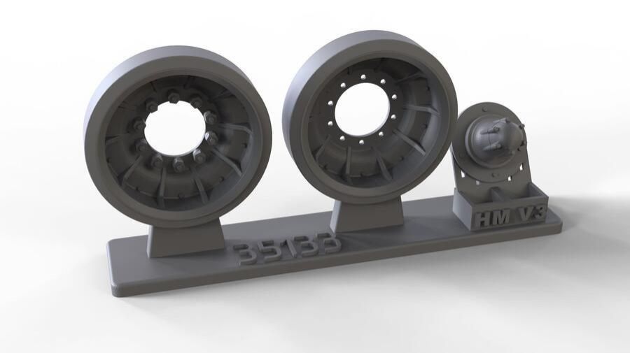 1:35 ALUMINIUM WHEELS FOR M60 FAMILY, TYPE 1, COMPLETE SET WITH 14 WHEELS - TAKOM KITS