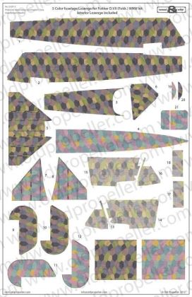 1:32 5 COLOR FUSELAGE LOZENGE FOR FOKKER D. VII (FOKK. ) WNW KIT, INTERIOR LOZENGE INCLUDED