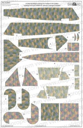 1:32 4-COLOUR FUSELAGE LOZENGE FOR FOKKER D. VII (OAW. ), LOZENGE RIB TAPES WNW KIT