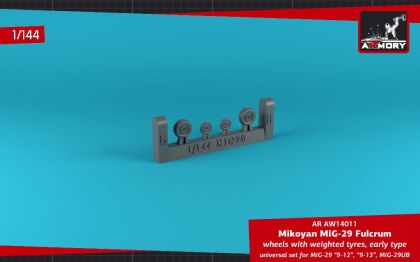 1:144 Mikoyan MiG-29 Fulcrum wheels w/ weighted tires, early