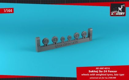 1:144 Sukhoj Su-24 Fencer wheels w/ weighted tires, late