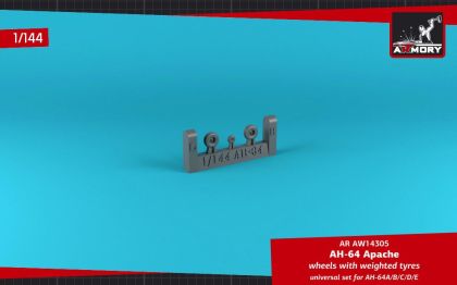 1:144 AH-64 Apache wheels w/ weighted tires