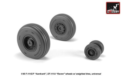 1:48 F-111 Aardvark late type wheels w/ weighted tires