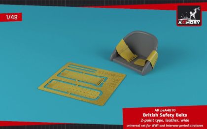 1:48 British WWI 2-point leather wide seatbelt