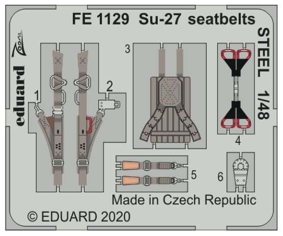 1:48 Sukhoi Su-27S seatbelts STEEL