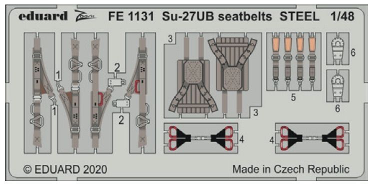 1:48 Sukhoi Su-27UB seatbelts STEEL