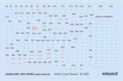 1:48 Mikoyan MiG-19 stencils Czech